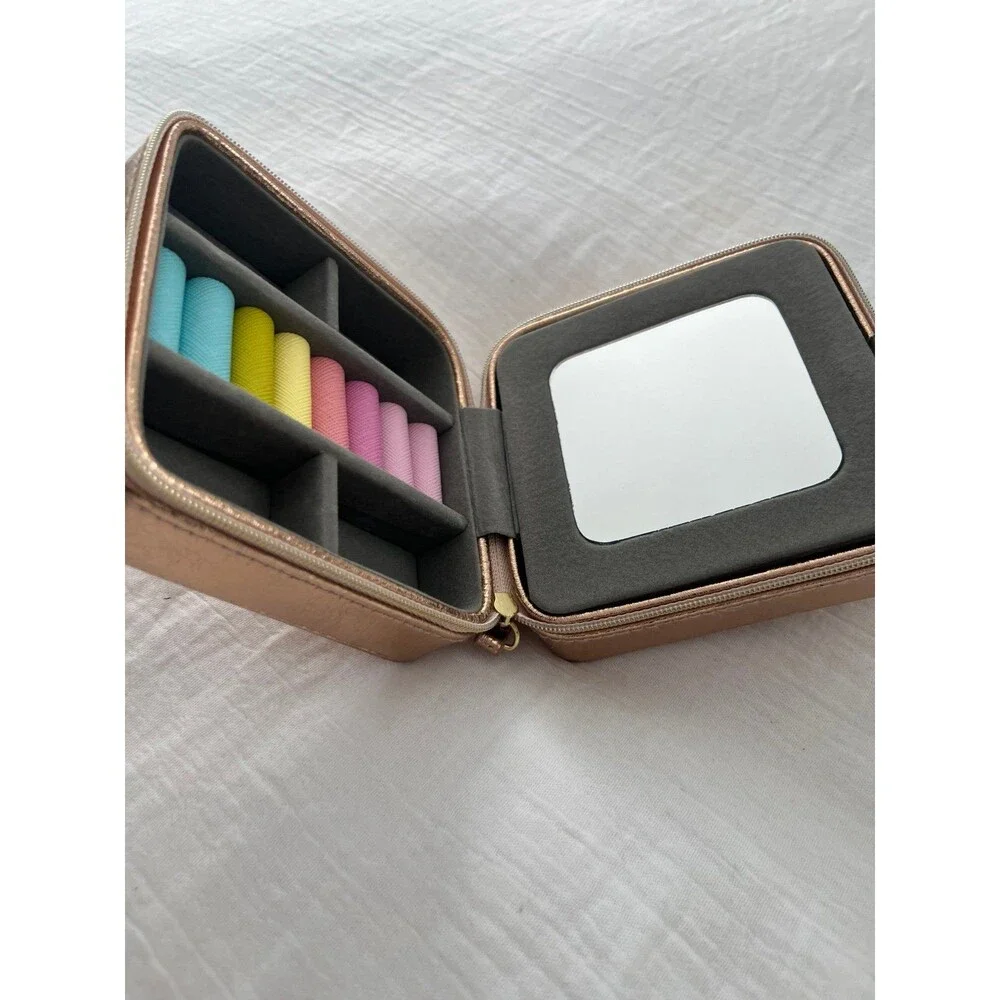 Gold  travel jewelry holder box